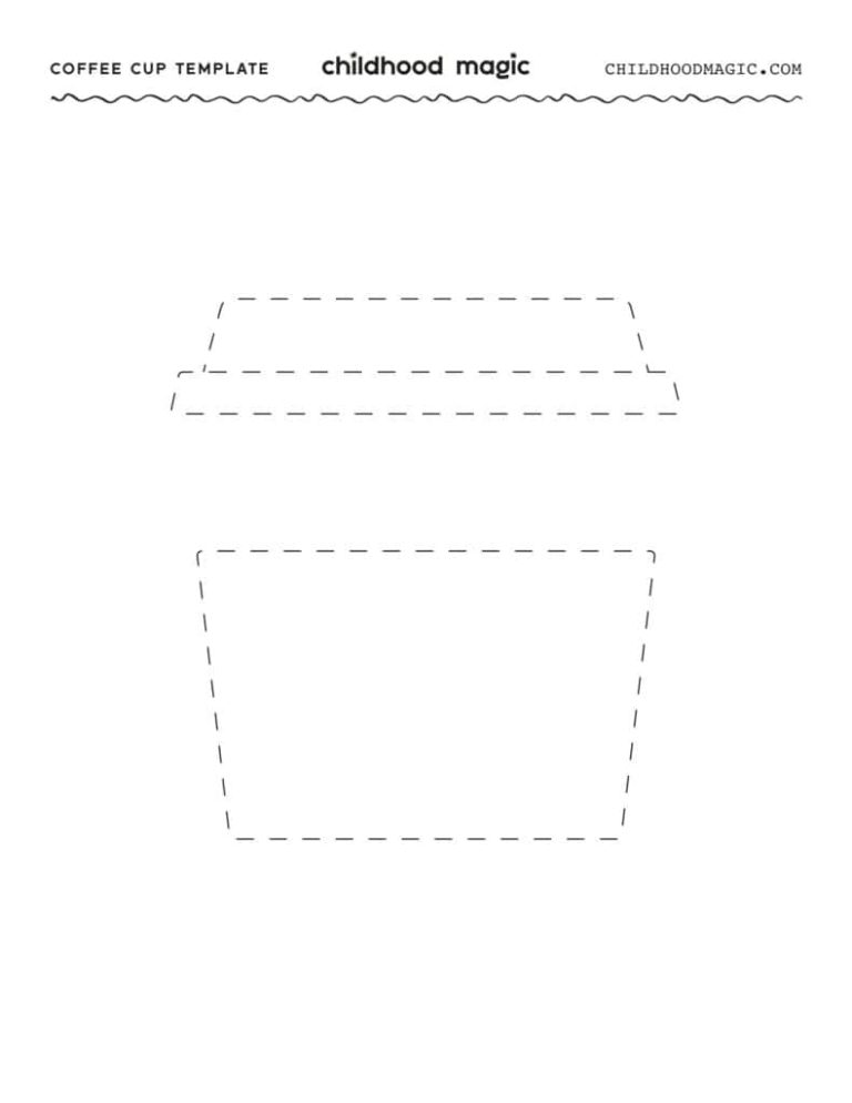 A child carefully cutting out a paper cup pattern template