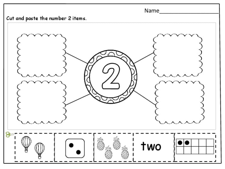 A completed worksheet showing correctly sorted numbers in a learning portfolio