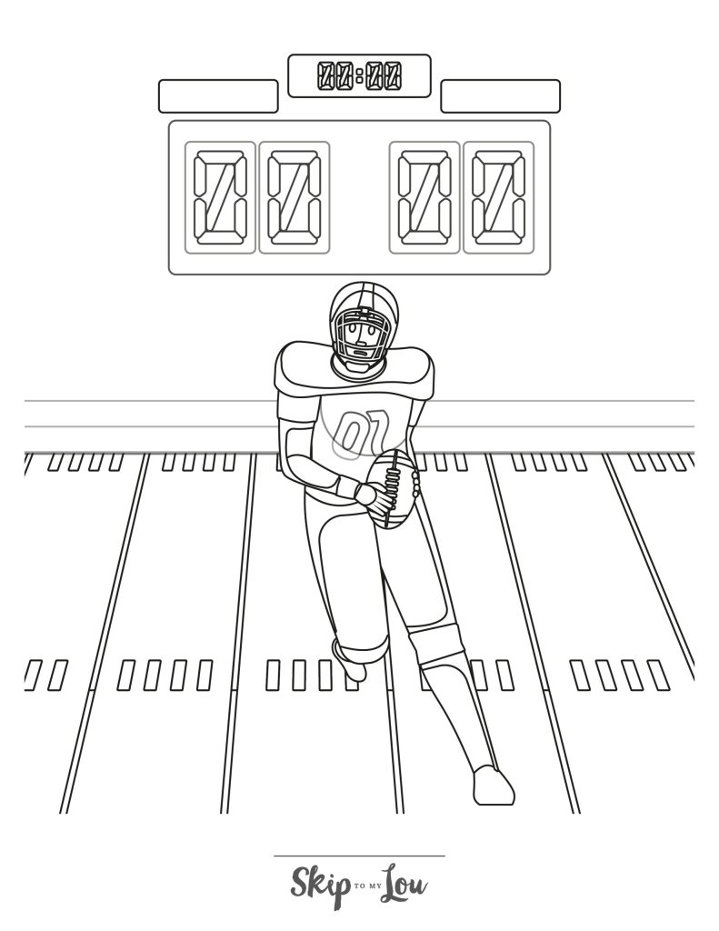 Detailed drawing showing the anatomy of an NFL player in motion.