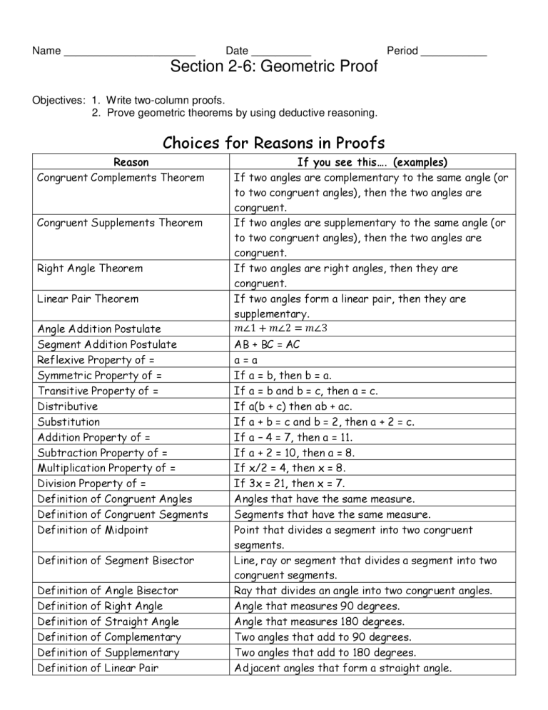 Student carefully writing geometric proofs on a printed paper worksheet