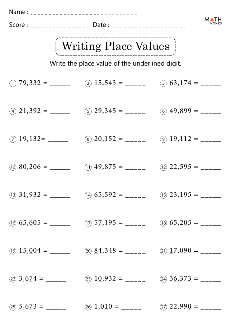 A child sitting at a wooden table looking at math problems with focus