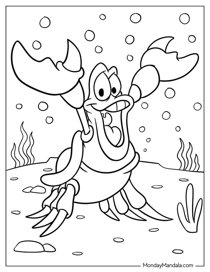 a young child looking frustrated at a highly detailed crab coloring sheet
