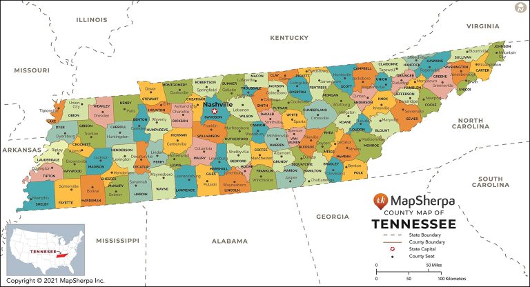 A student using a printed map and list to color Tennessee counties
