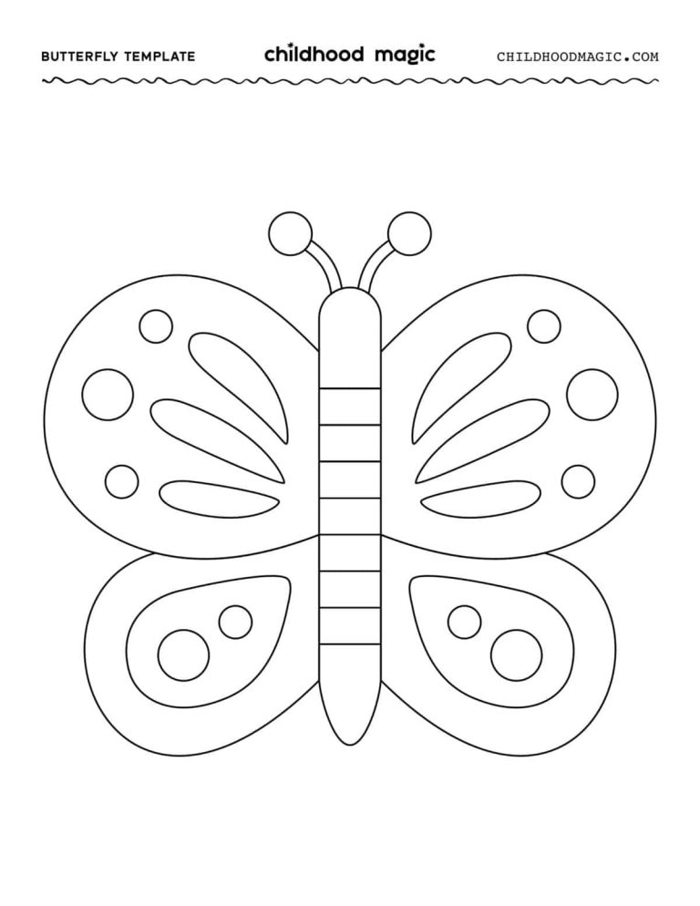A child carefully cutting out paper butterfly shapes from a printed guide