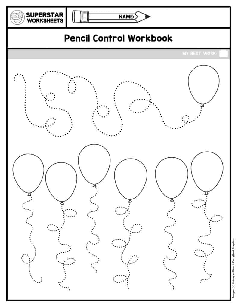 A completed set of pencil control exercises showing increased accuracy and neatness