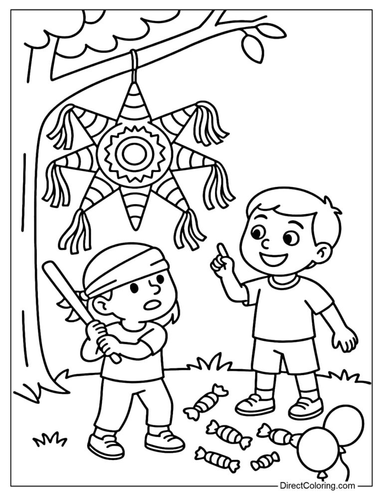Close up of a child using colorful crayons on a paper pinata drawing