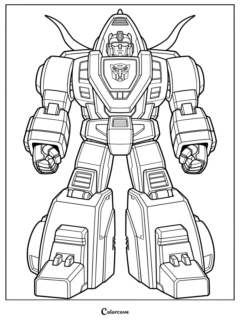 A creative child using bright and unusual colors on a robot page