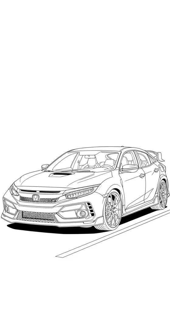 A completed car drawing displayed proudly on a refrigerator door
