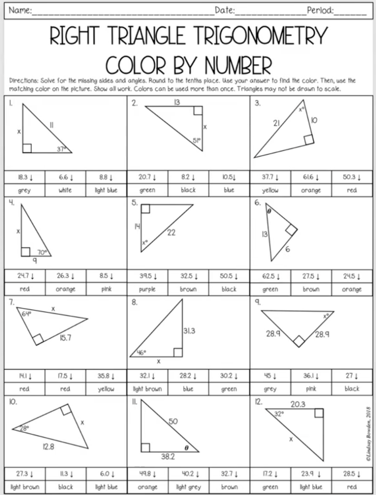 A young student carefully colouring a math worksheet with numbered sections