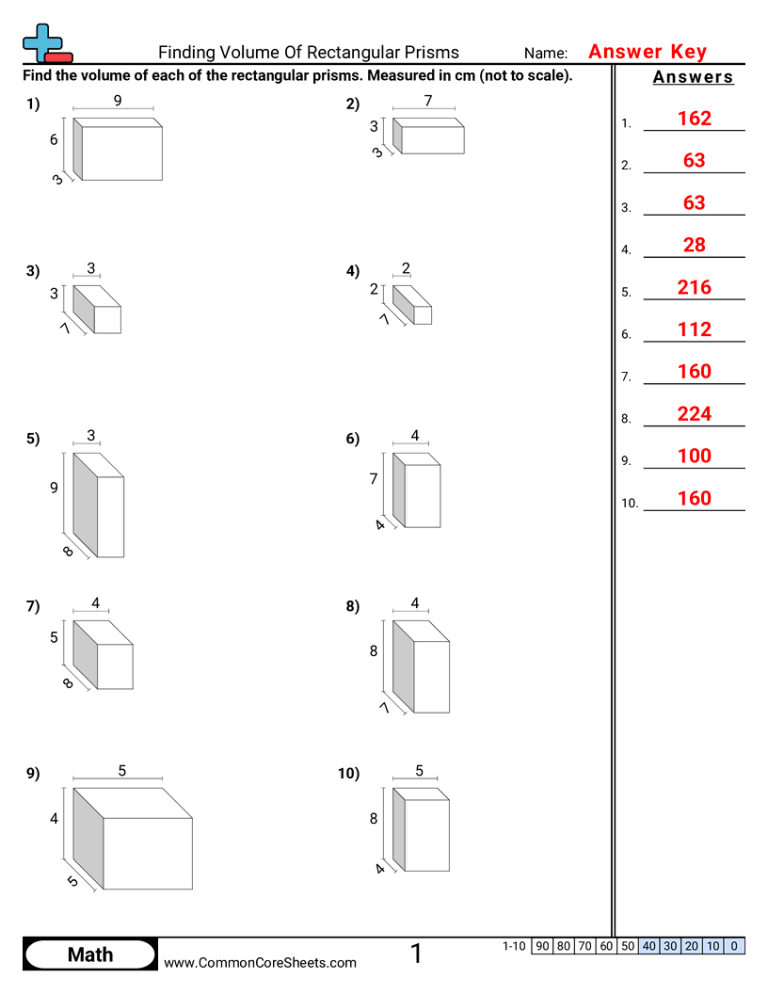 Student using a colorful worksheet to calculate the volume of stacked blocks