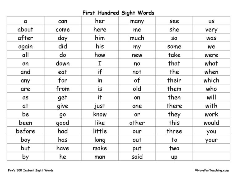 A child pointing to a colorful paper list of high frequency words