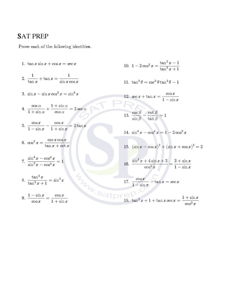 Student hand carefully writing trigonometric proofs on a paper worksheet