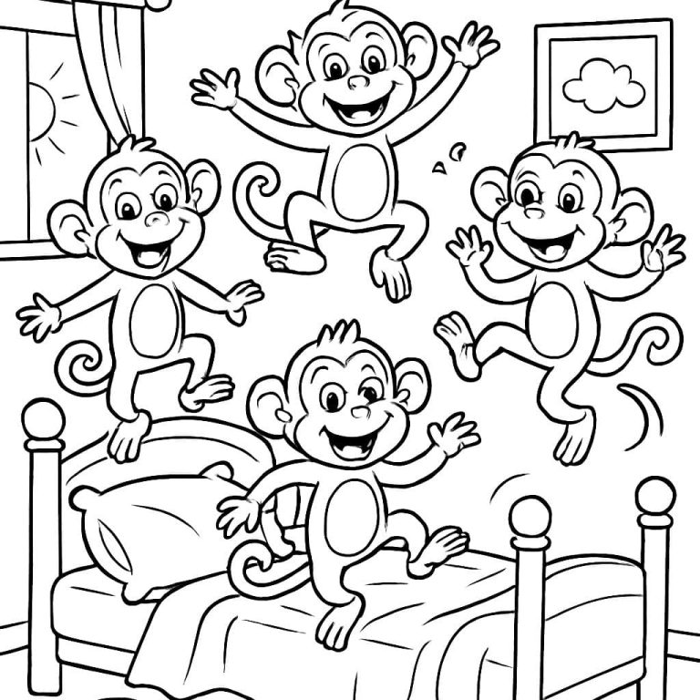 A close up view of a child carefully coloring a monkey image