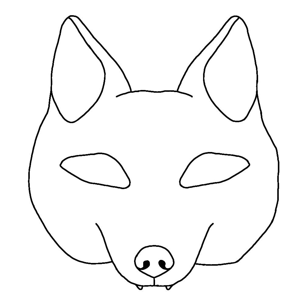 Close up of a child painting a blank feline mask template