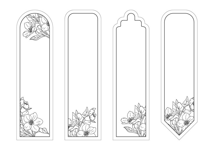Diverse collection of handmade bookmarks displayed neatly on a bookshelf
