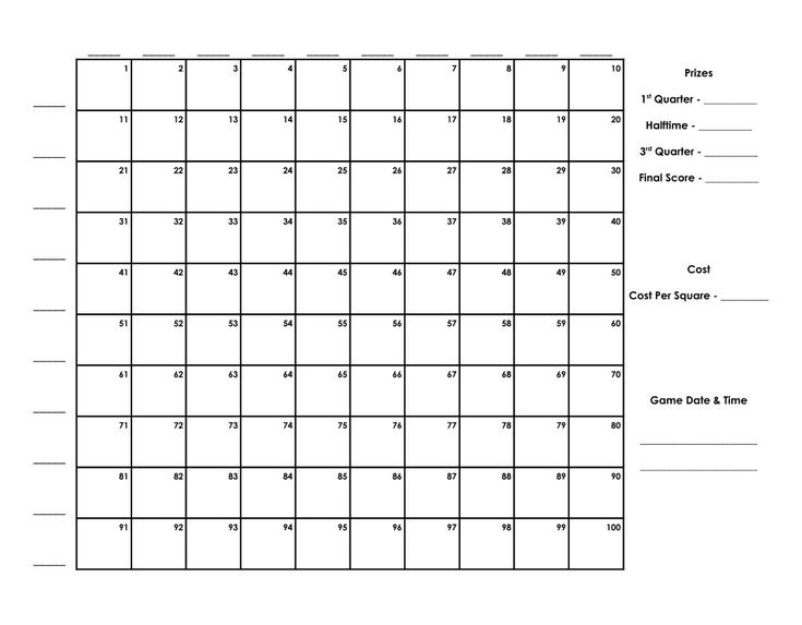 A completed football square sheet showing handwritten notes and corrections