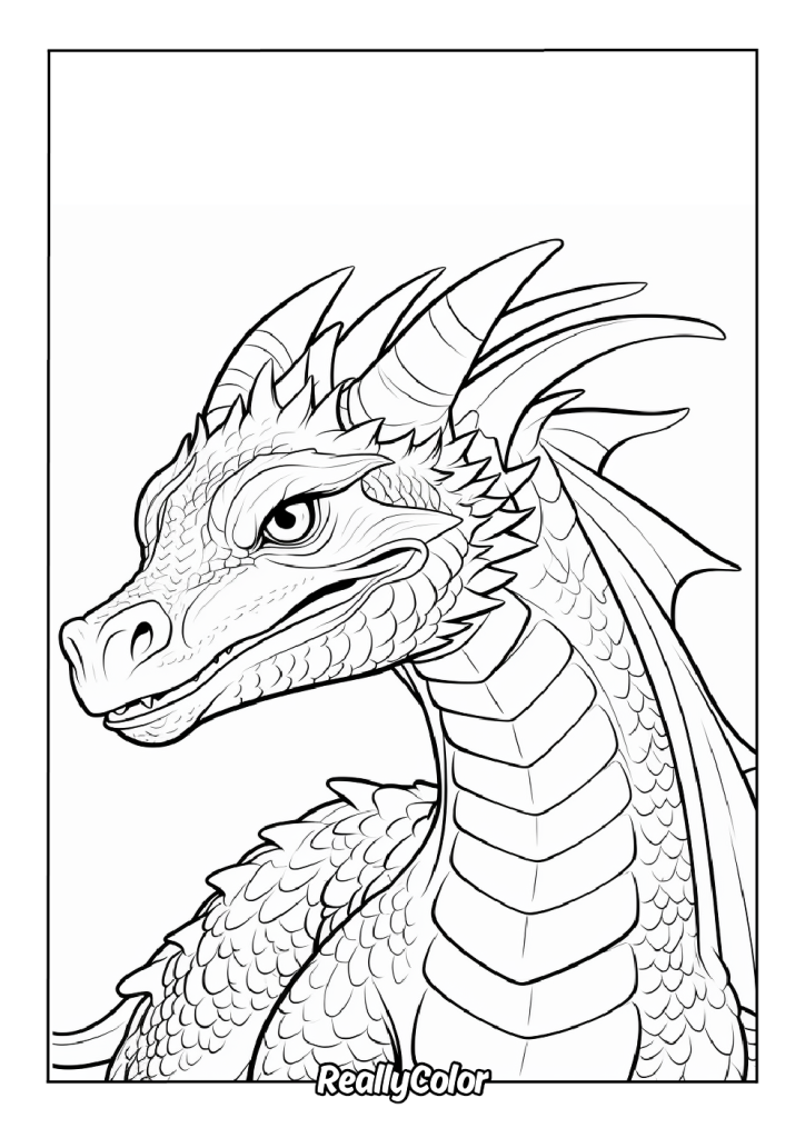 A completed coloring page displayed on a wall next to craft supplies