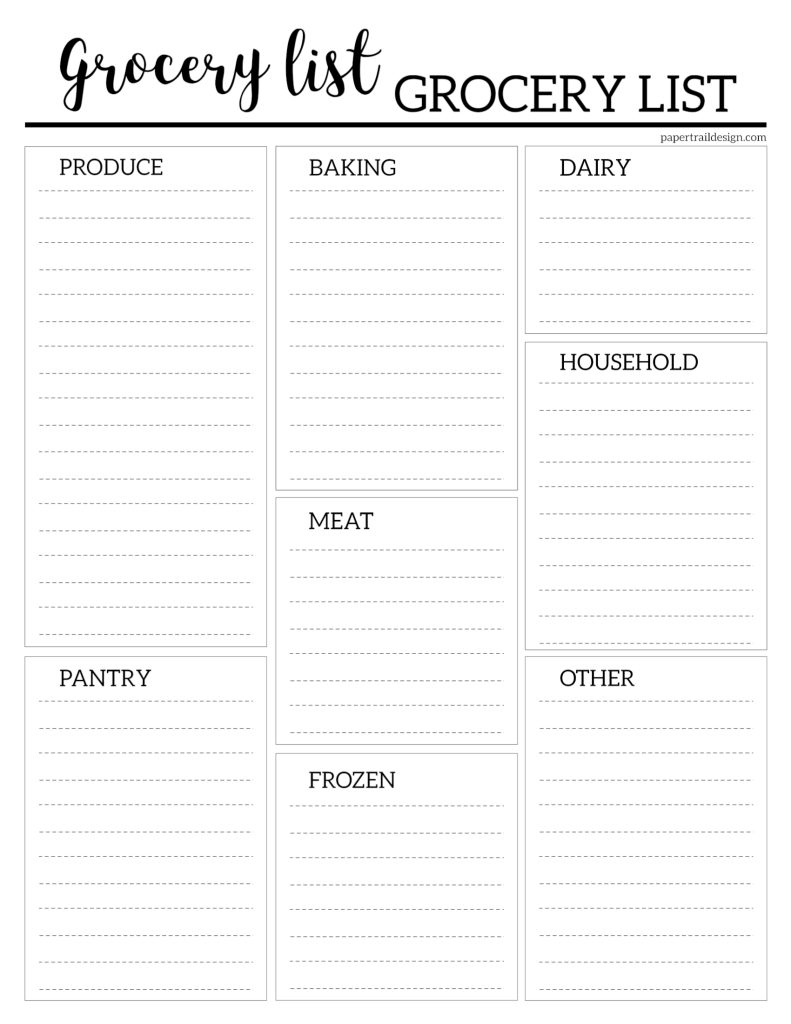 A young child carefully writing items on a colorful, structured shopping list template.