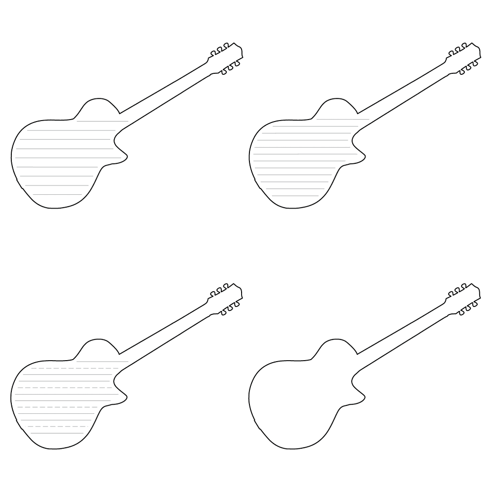An adult and child working together on a music theory project using paper templates