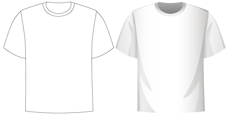 A student using a pencil to color a blank t-shirt design template