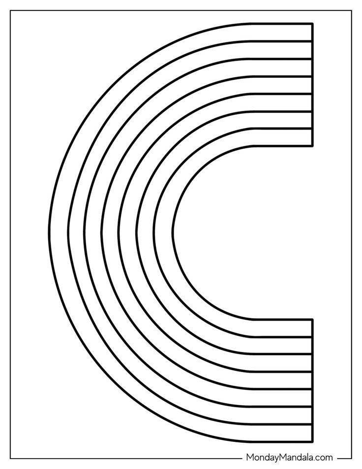 A close-up of a child coloring carefully inside a rainbow outline