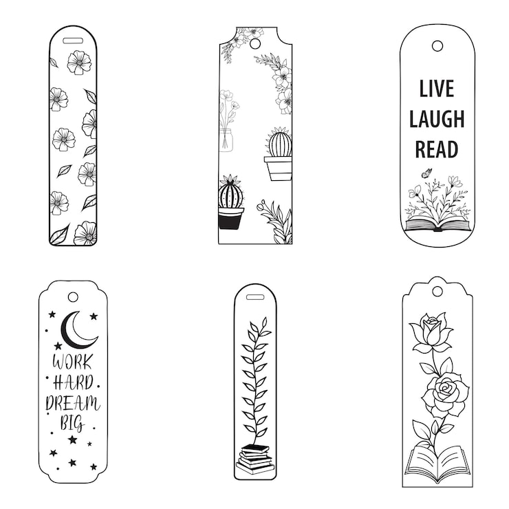 Diverse collection of handmade bookmarks displayed neatly on a bookshelf
