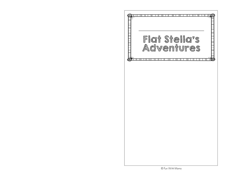 A finished Flat Stanley project with a travel journal and photos.