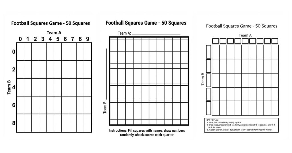 A student carefully writing names into a blank football square grid on paper
