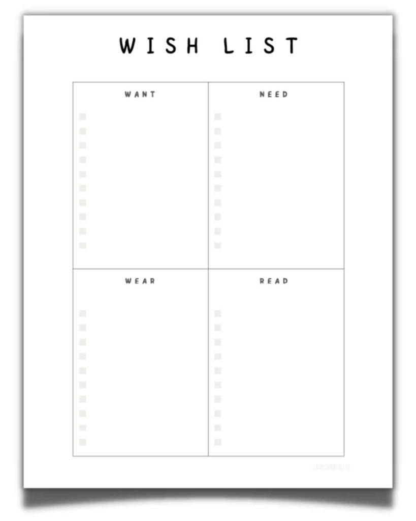 Child coloring in a beautifully illustrated gift wishlist