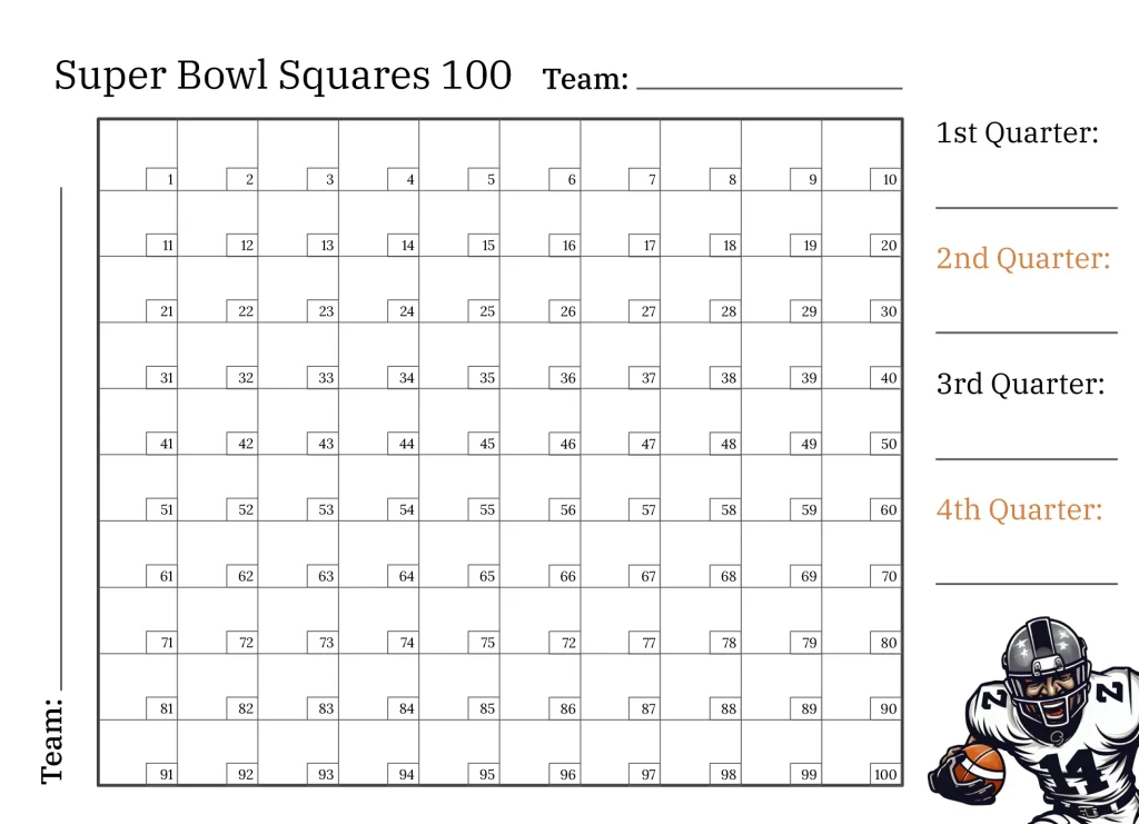 A completed football square sheet showing handwritten notes and corrections