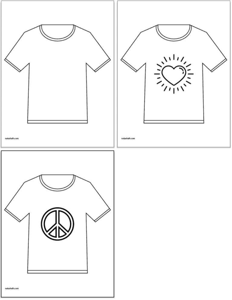 A student using a pencil to color a blank t-shirt design template