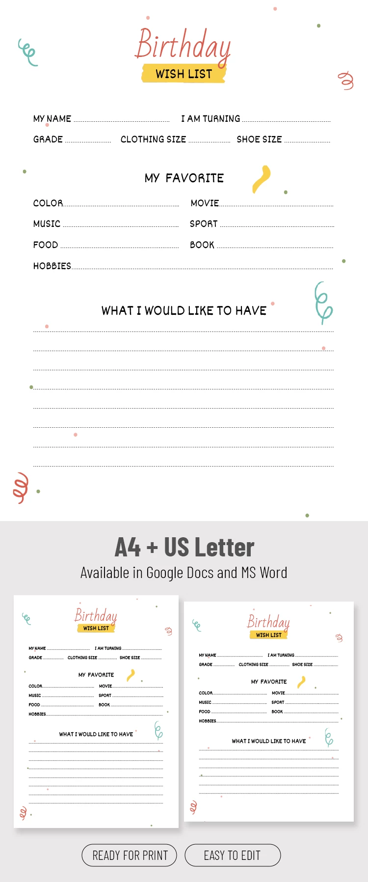 Close up of a person writing on a paper wish list